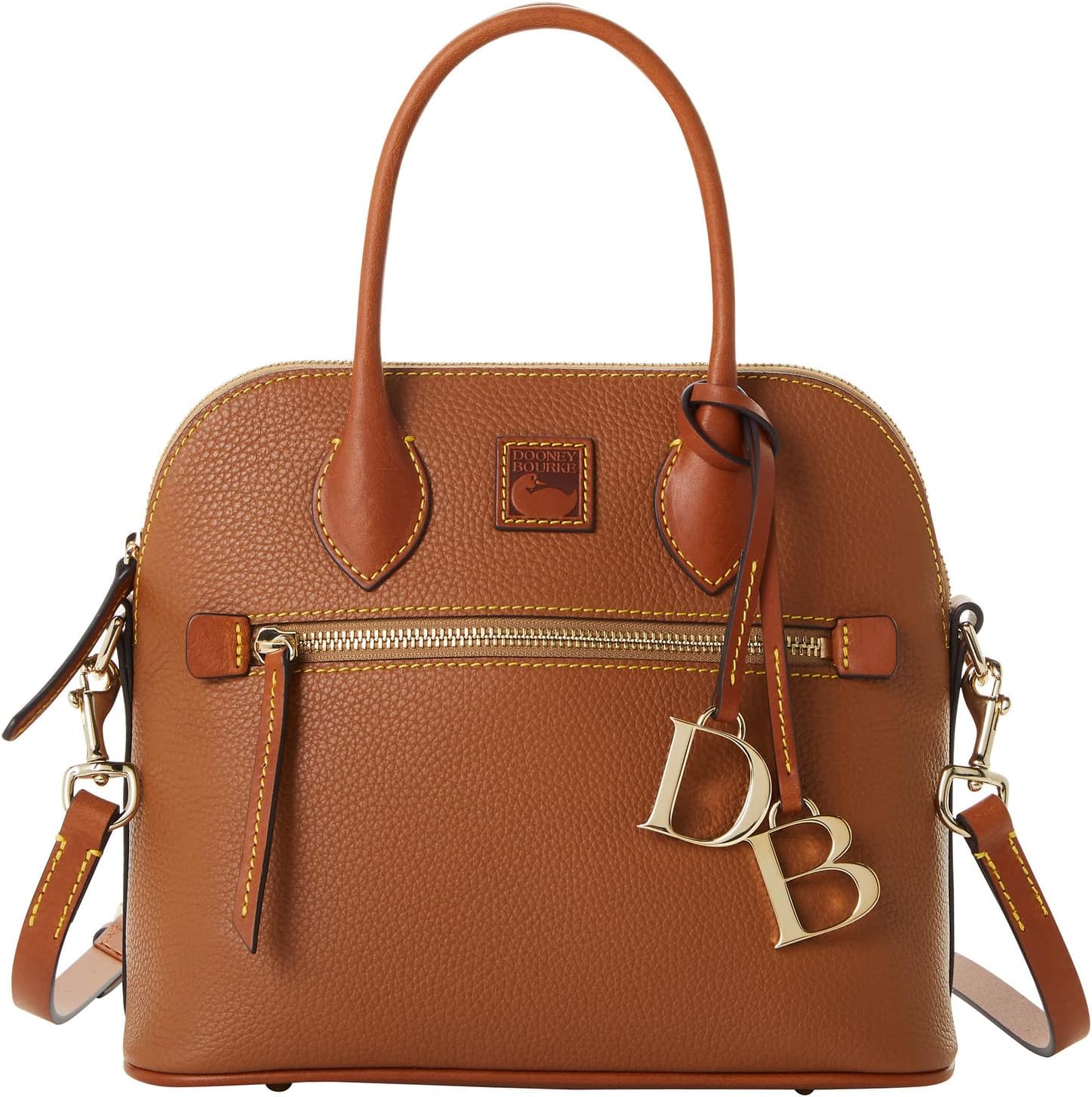 Dooney & Bourke Handbag, Pebble Grain Domed Satchel Caramel