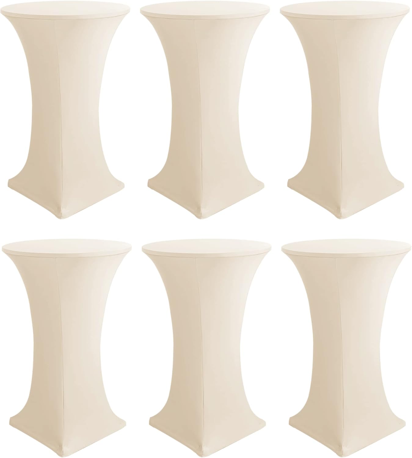 HolidayIdeas Cocktail Table Covers, 6 Pack - Fitted Stretch Spandex Square Corne...