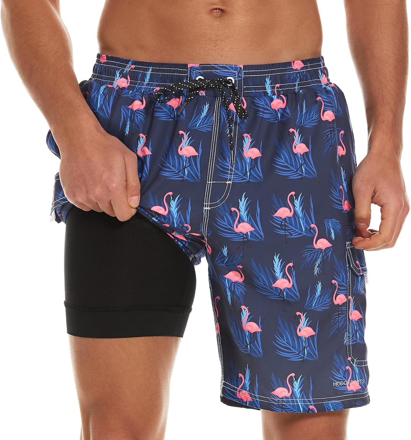 HODOSPORTS Mens Swim Trunks with Compression Liner 9 inch Quick-Dry Men’s Swim S...