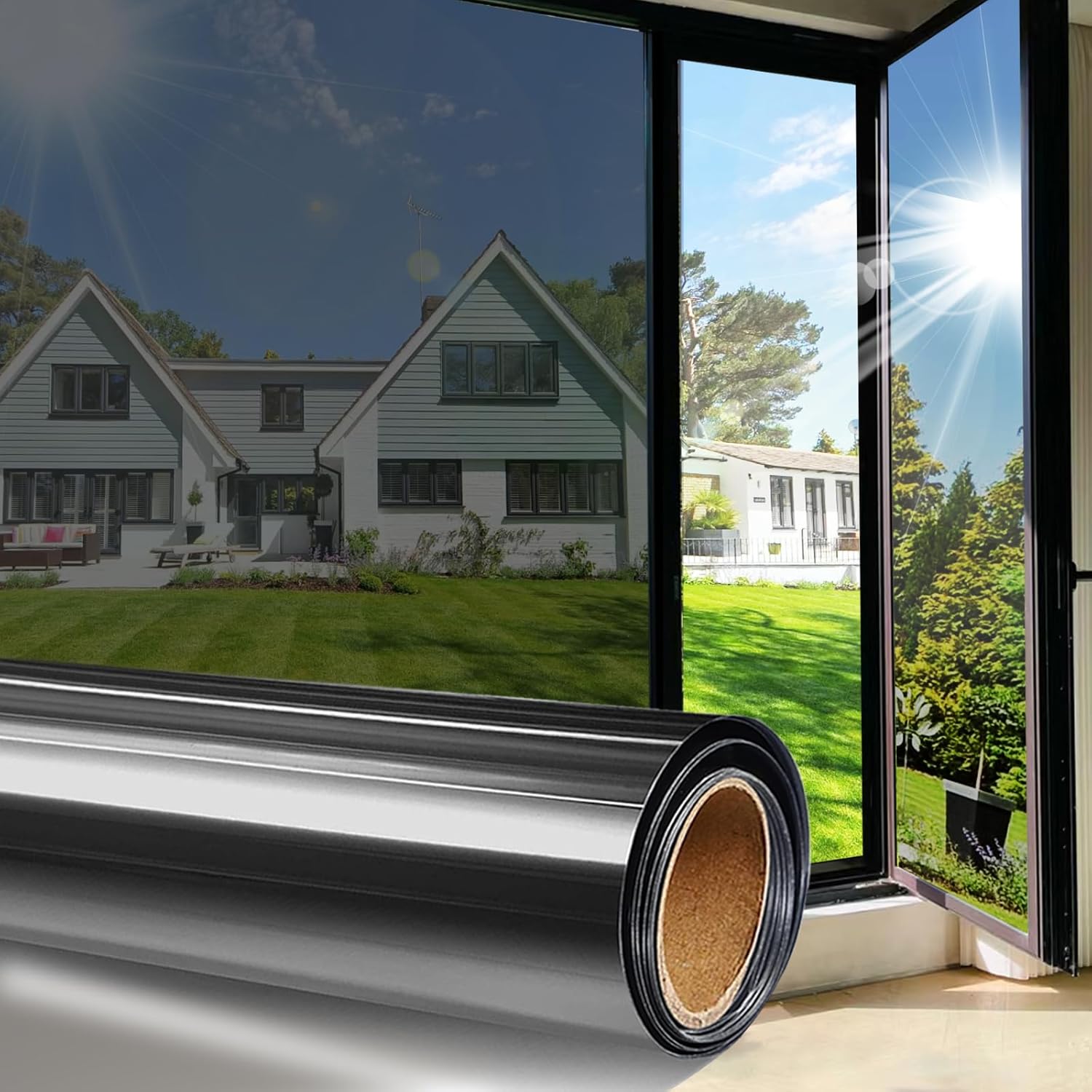 Window Film Privacy One Way Window Tint for Home Reflective See Out not in Light...