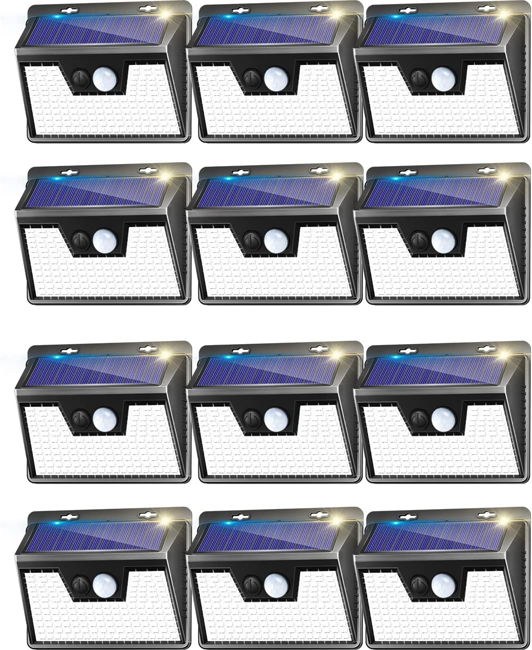 Solar Lights Outdoor 12 Pack, 140LED/3 Modes Motion Sensor Outdoor Lights Solar...