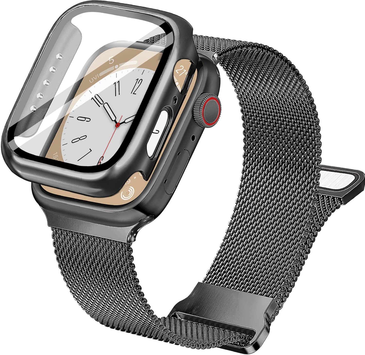 Vamyzji Compatible with Apple Watch Strap+44mm Protective Case with Screen Prote...