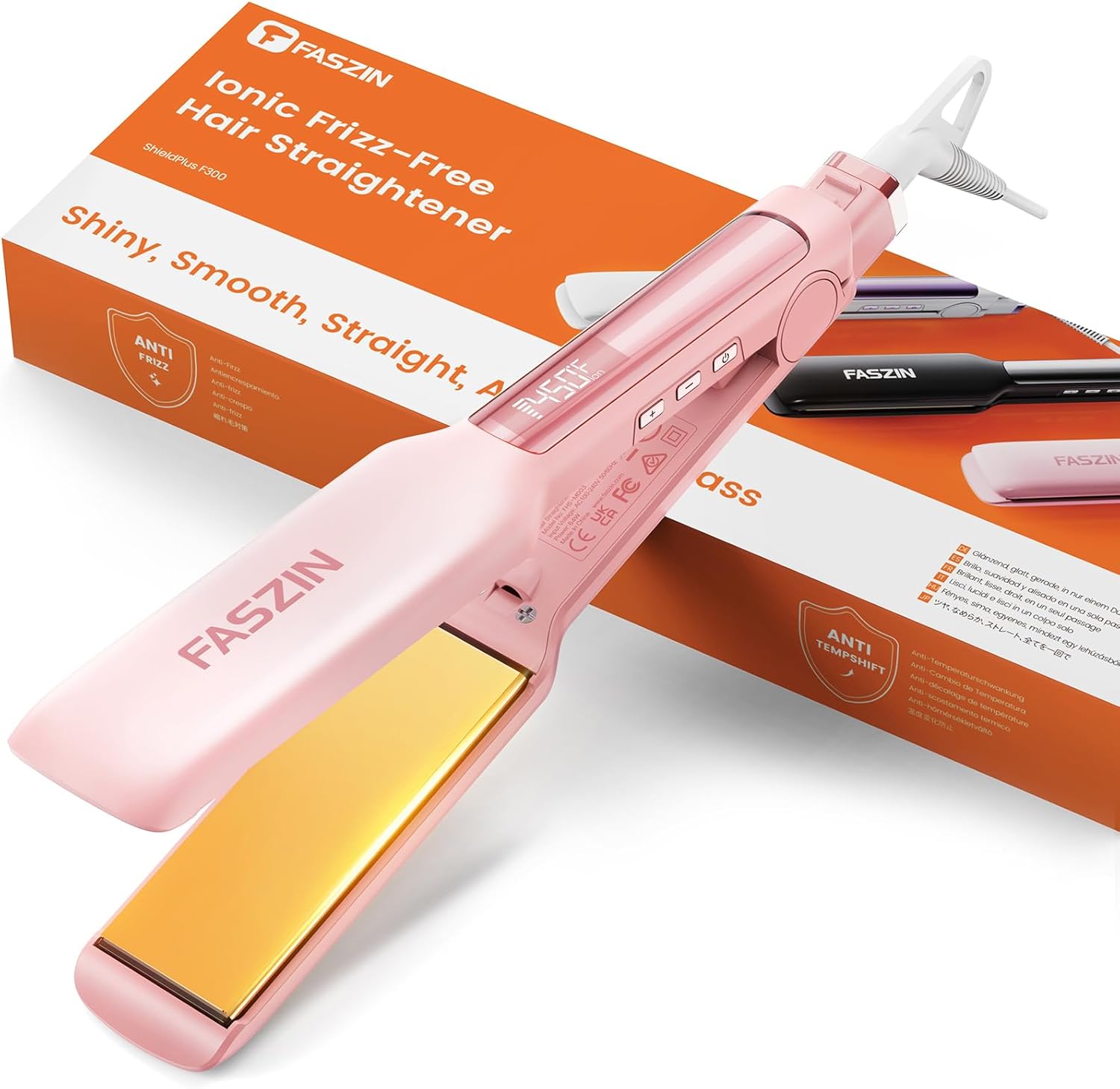 Professional Hair Straightener, 1.65inch Wide-Plate, Titanium Negative Ion Flat...