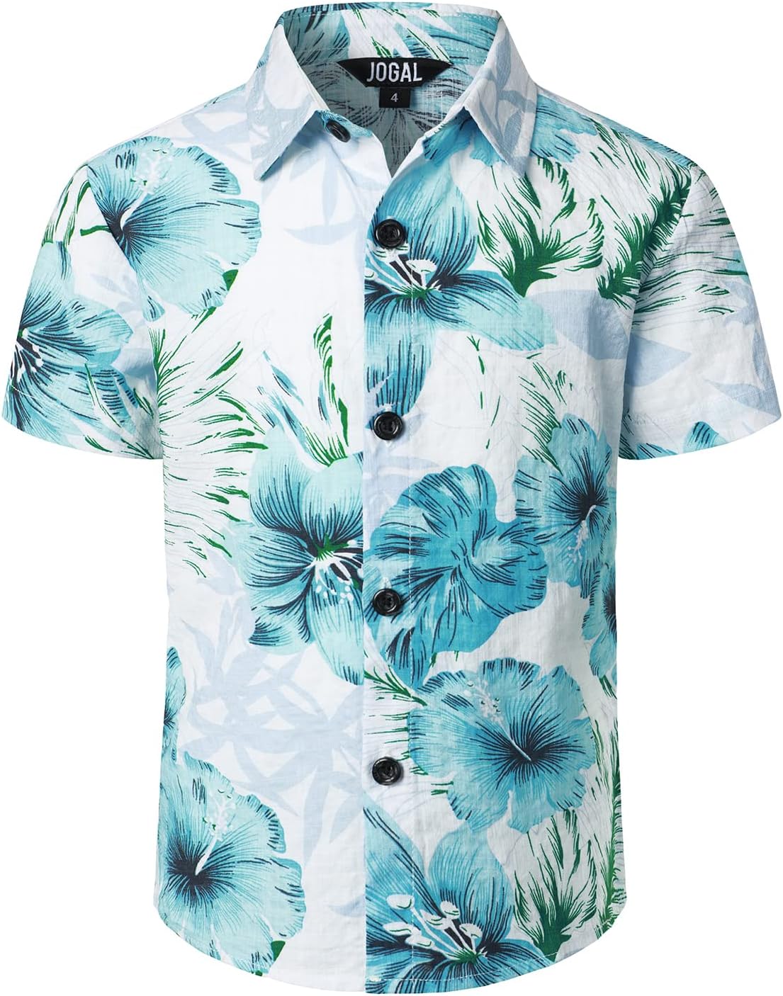 JOGAL Big Boy's Floral Shirt, Special Casual Button Down Shirt, Unique Short Sle...