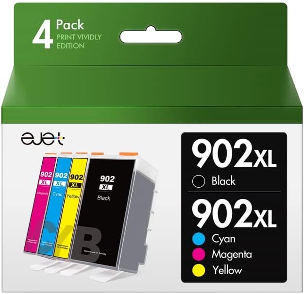 ejet Compatible 902XL Ink Cartridges Combo Pack Replacement for HP Ink 902XL Ink...