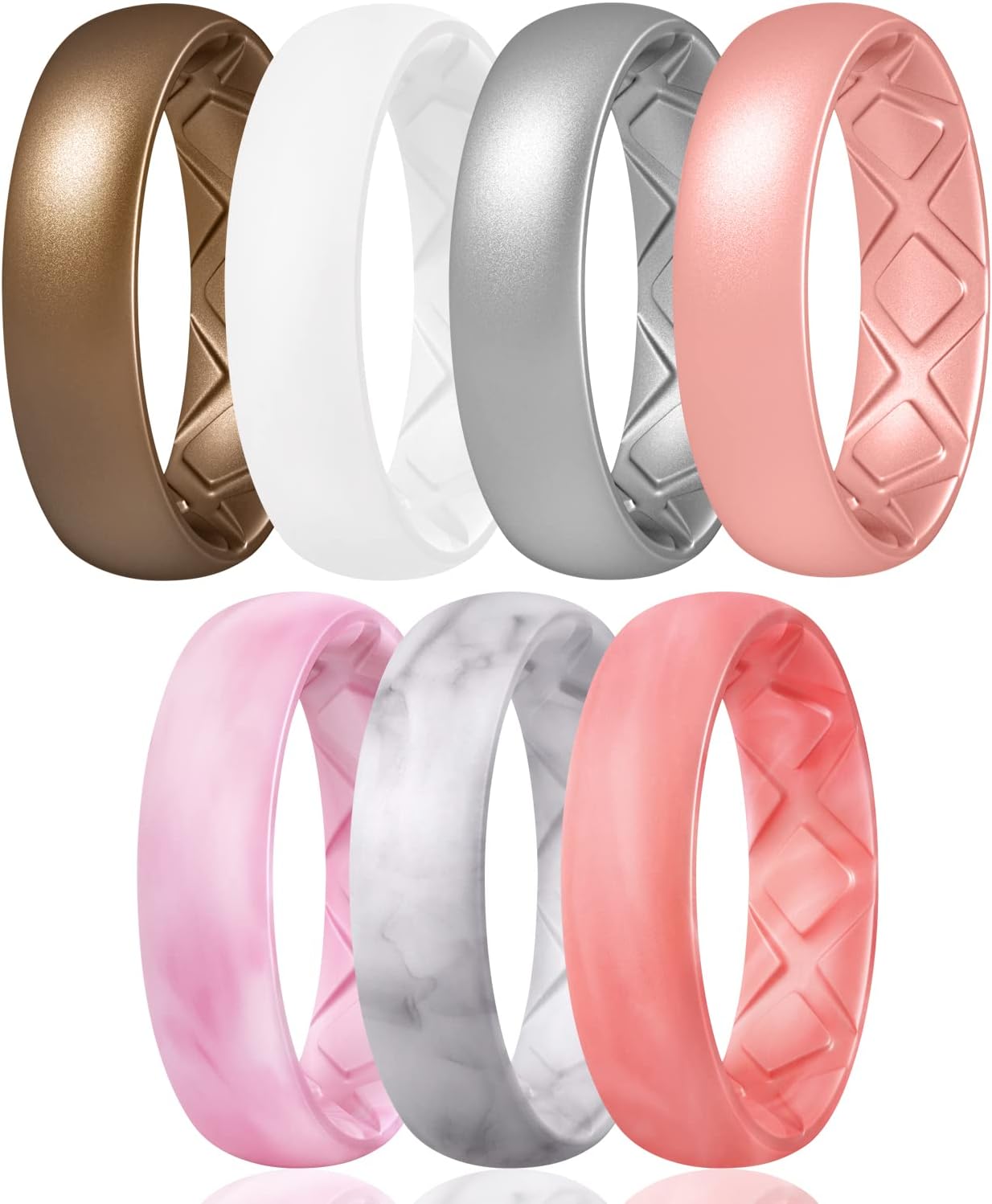 Egnaro Inner Arc Ergonomic Breathable Design, Silicone Rings for Women with Half...
