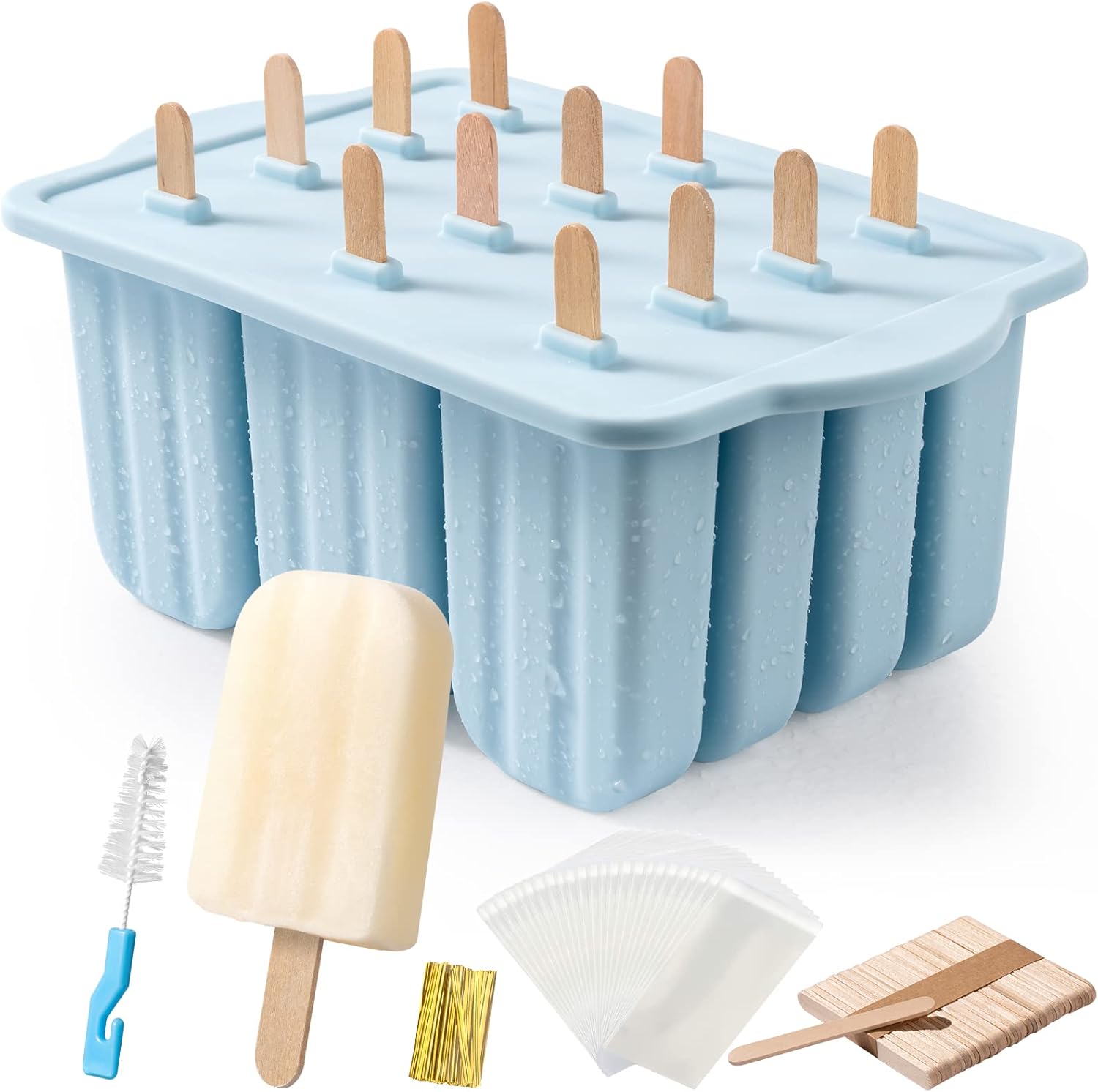 Popsicles Molds, MEETRUE 12 Pieces Silicone Popsicle Molds Easy-Release BPA-free...