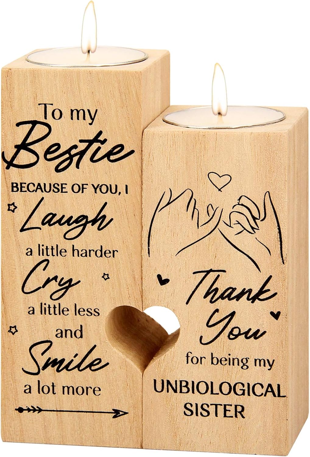 Heart-shaped Candlestick-Candle Valentines-Decoration Birthday-Wooden Candle cra...