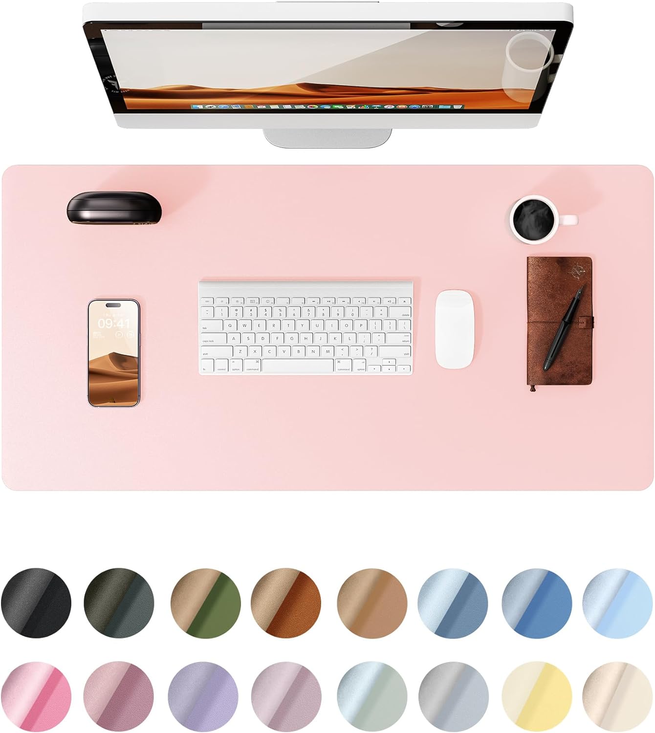 YSAGi Leather Desk Pad Protector, Special Office Desk Mat, Innovative Large Mous...