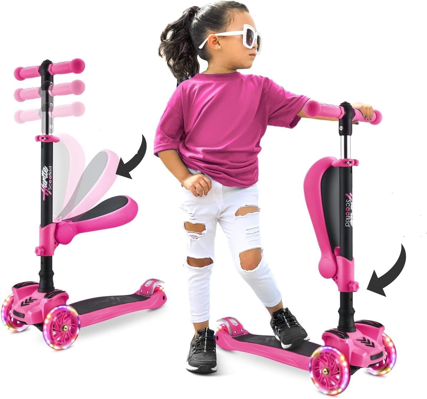 Hurtle, 3 Wheel Try Scooter for Kids - Ages 2-12, Kids Scooter, Boys & Girls Sco...