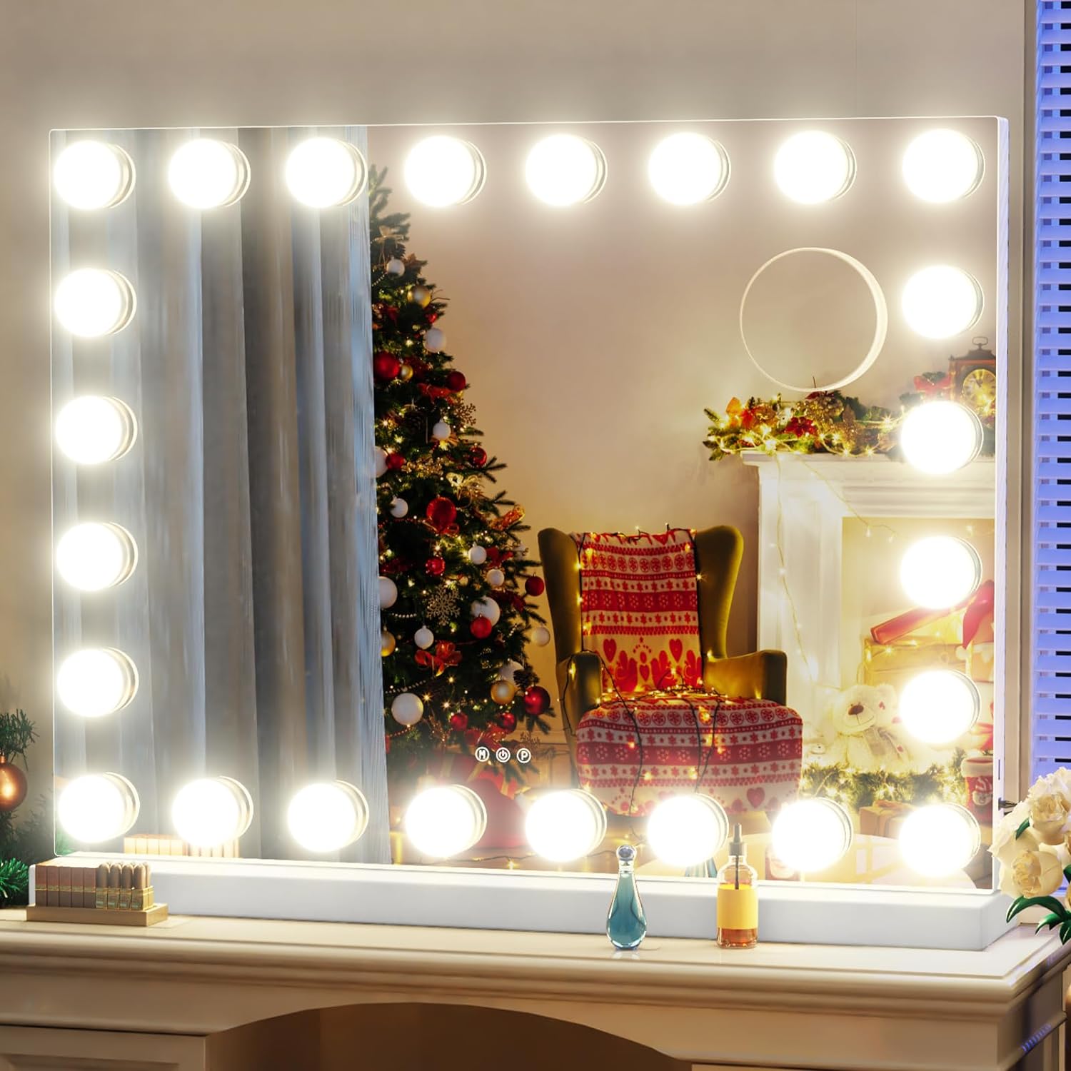 24 Extra Bulbs Vanity Mirror with Lights, 32WX24L Tabletop Hollyhood Makeup Mirr...