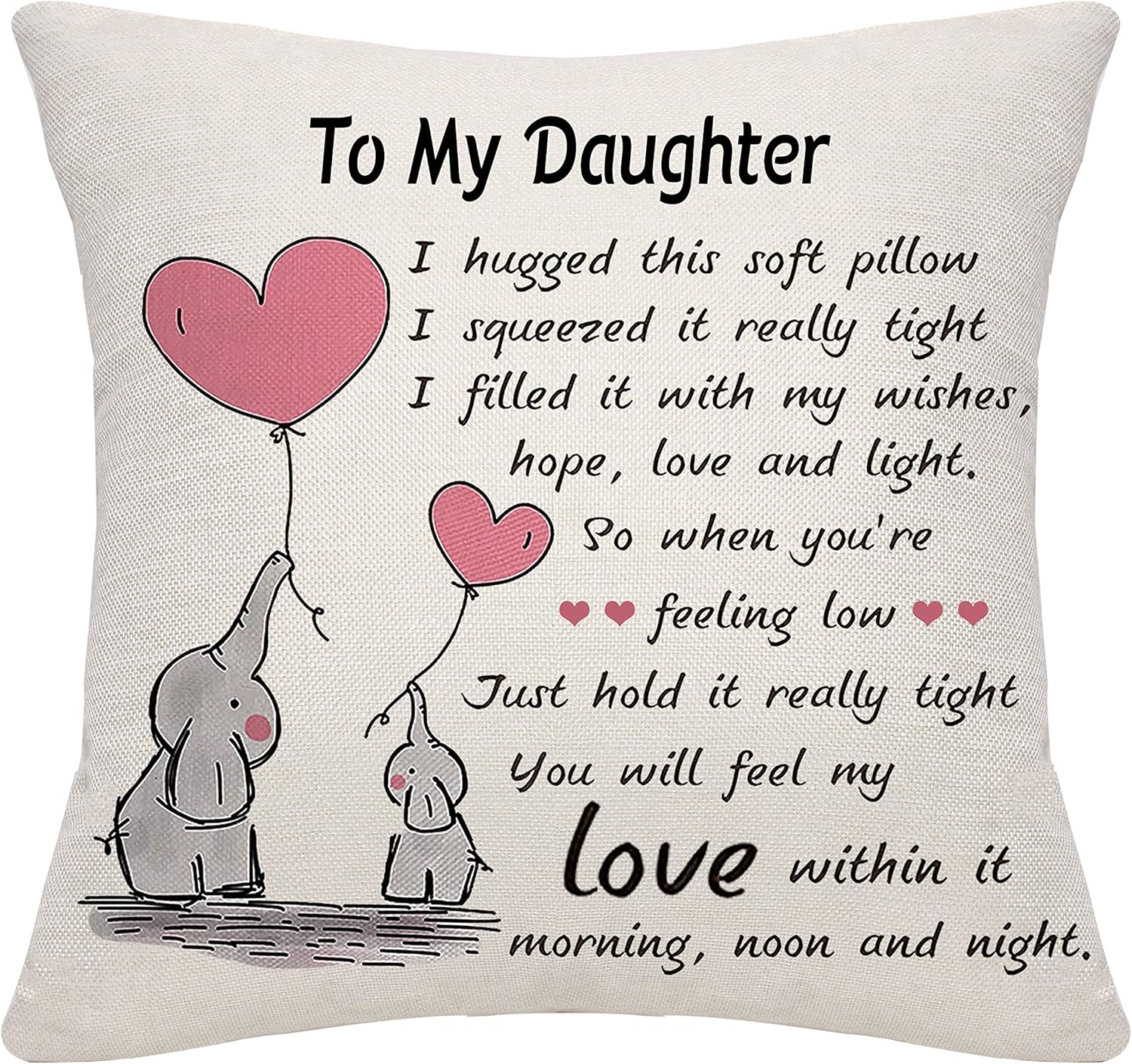 Bommex Daughter Cushion Cover Throw Pillow Cover Cushion Case Daughter Gifts fro...