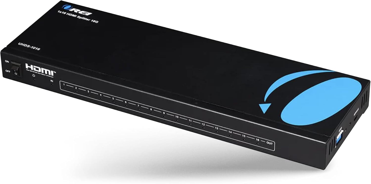 OREI 1 in 16 4K Out HDMI Splitter 4:4:4 8-bit - HDMI 2.0, HDCP 2.2, 18 Gbps, 4K...
