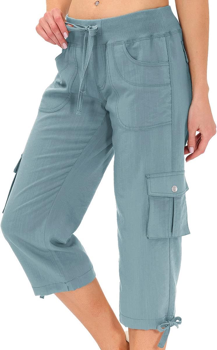 MoFiz Women's Capris, Special Loose Fit Casual Capri Pants with Pockets, Innovat...