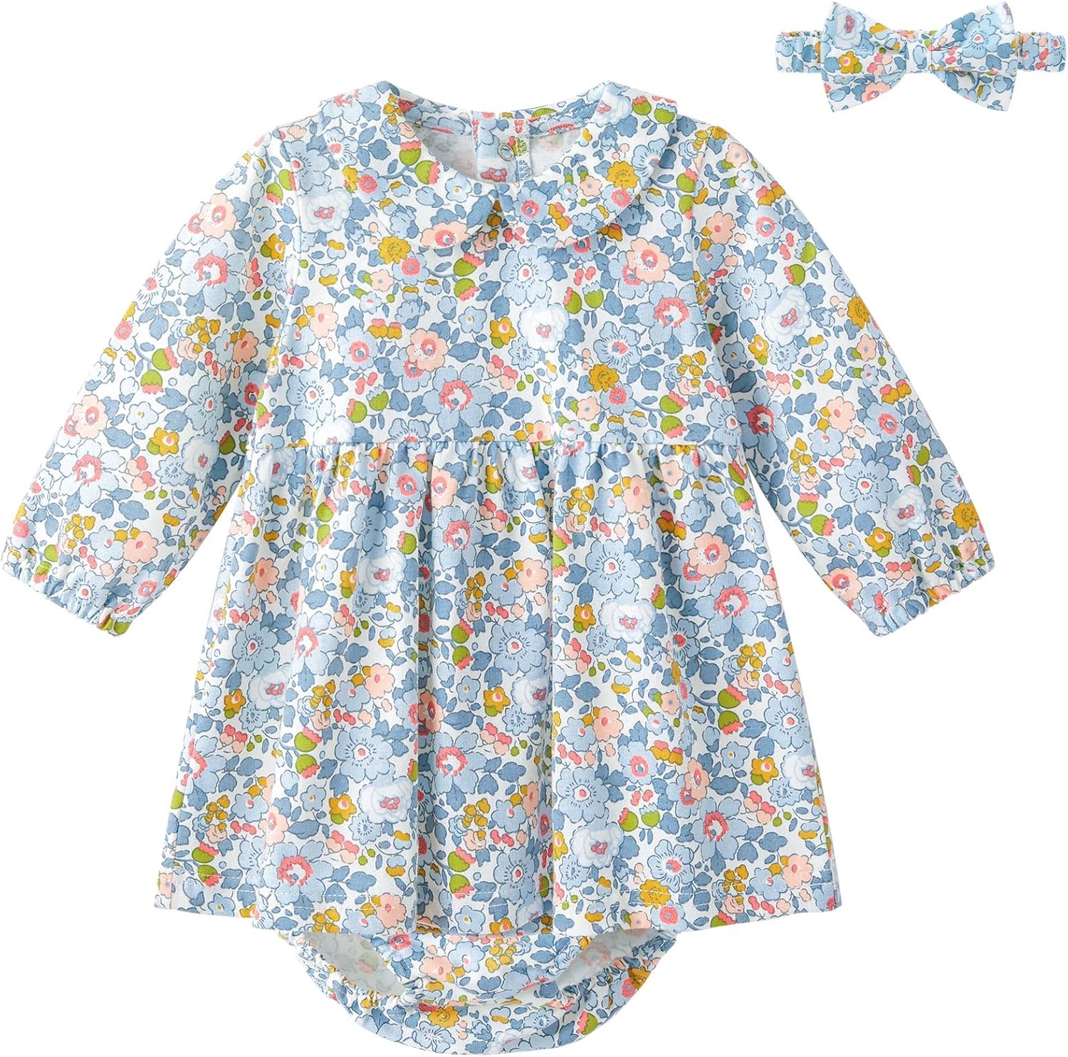 pureborn Baby Toddler Girl Dress with Bloomer Short and Long Sleeve Playwear Dre...