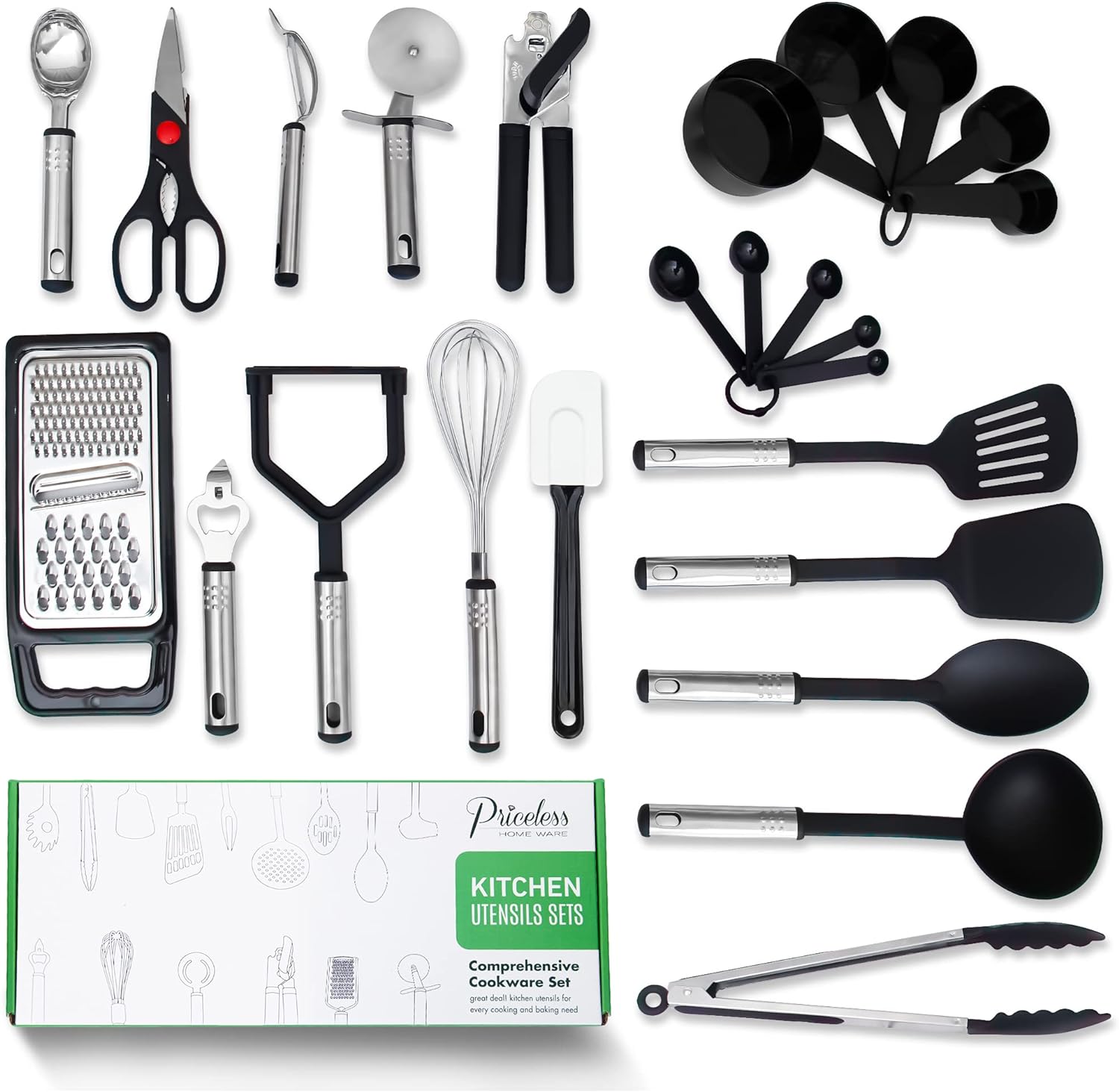 Priceless Homeware Kitchen Utensils Set - 17 Cooking Utensils Set, Kitchen Tool...