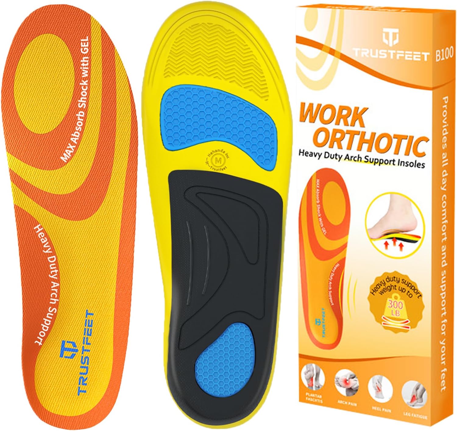 Heavy Duty Work Orthotic Support Insoles, Special Anti Fatigue Relieve Foot Pain...