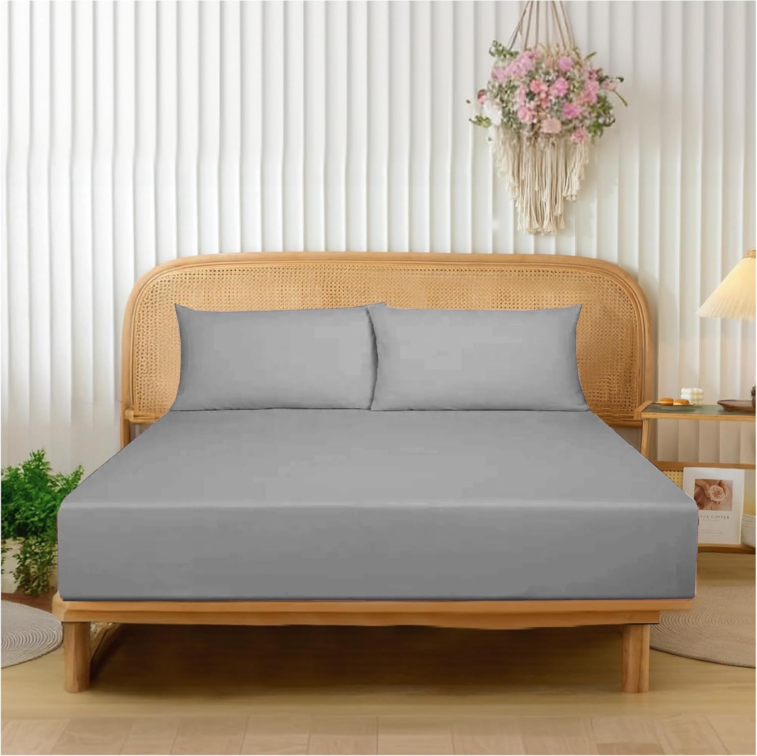 Funky Gadgets Double Fitted Sheets Extra Deep Pocket 16 Inch (40cm) 90 GSM Soft...