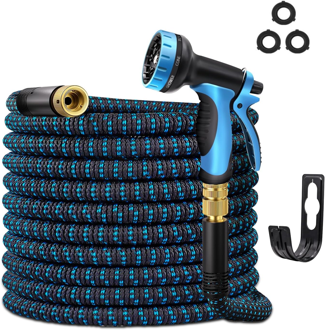 GUKOK Expandable Garden Hose Pipe 75FT, Flexible Expanding Water Hose with 10 Fu...