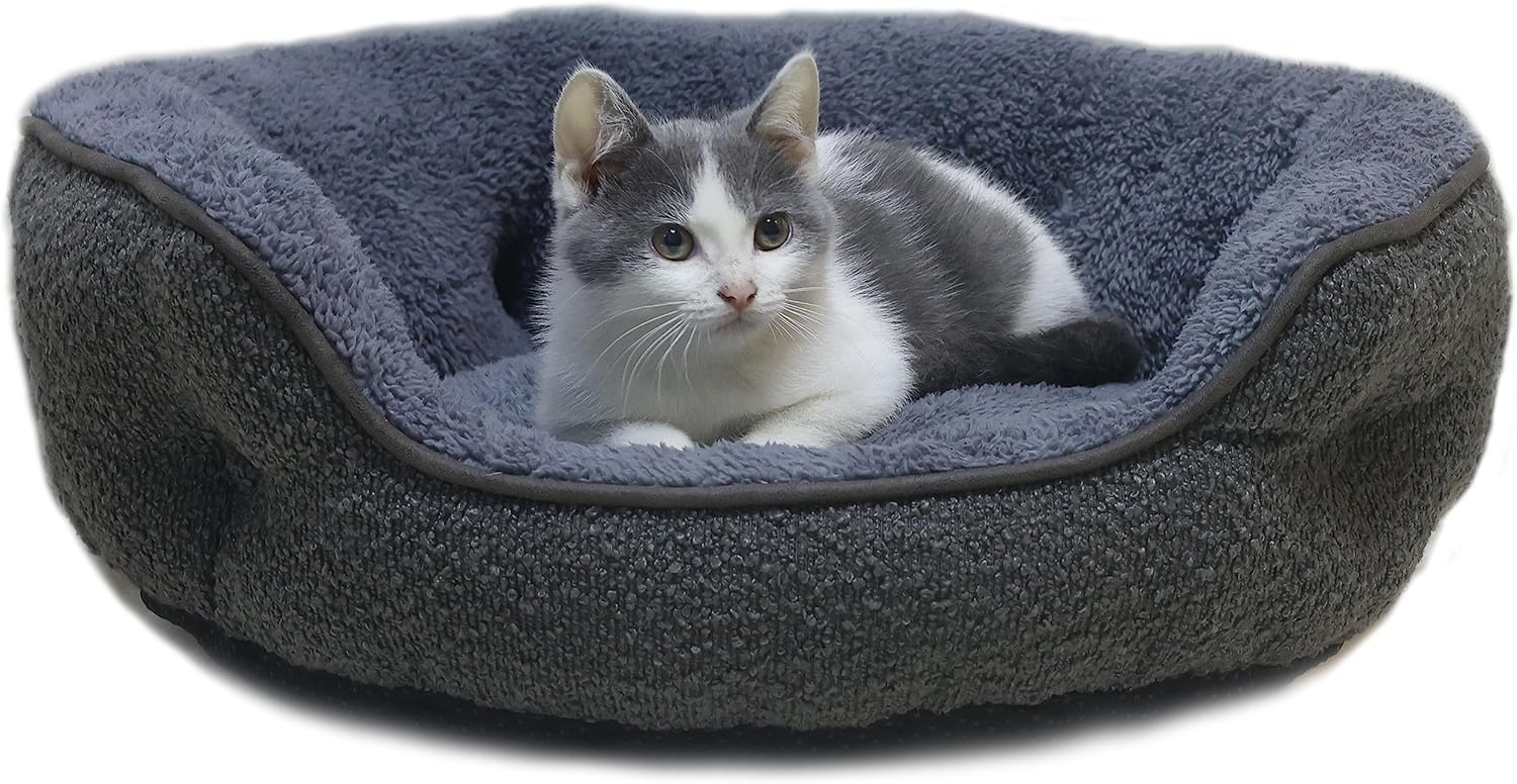 Small Dog Bed for Small Dogs, Cat Beds for Indoor Cats, Cute Round Dog Bed, Wash...