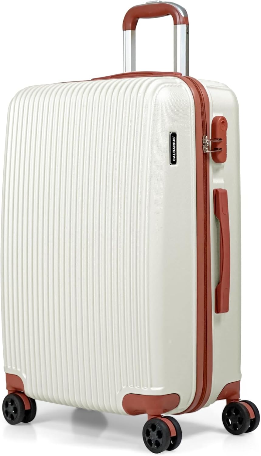 CALDARIUS Suitcase Medium Size | Lightweight Hardshell Luggage | 4 Dual Spinner...