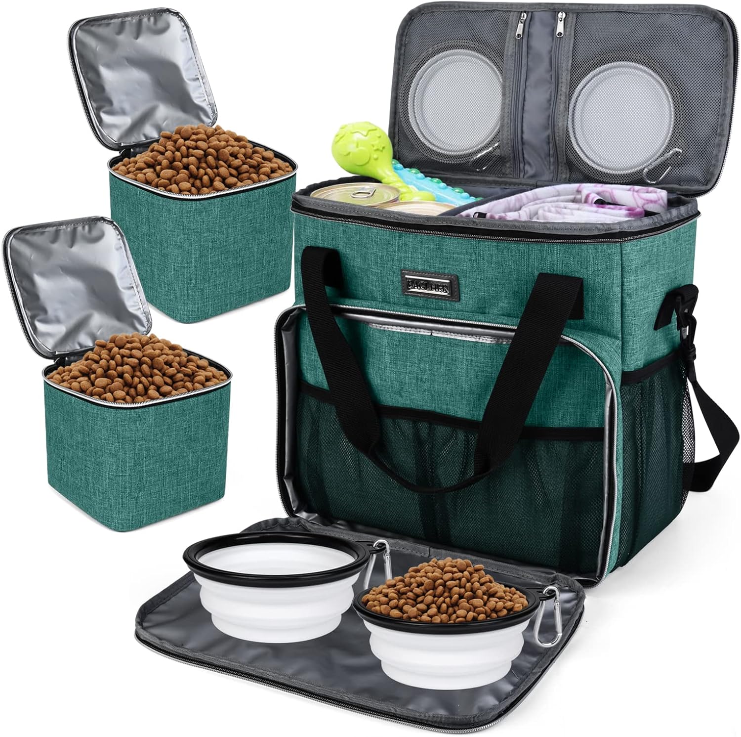 BAGLHER Dog Travel Bag, Pet Travel Bag (All Pet Travel Supplies), with 2 Pet Foo...