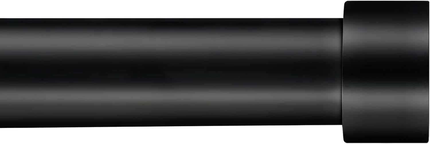 Black Curtain Rods, Special Adjustable Curtain Rods for Windows 48 to 86, Innova...