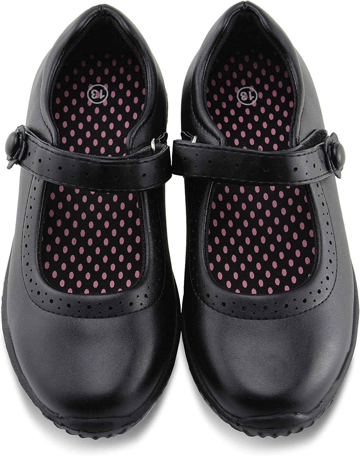 JABASIC Girl's Mary Jane School Uniform Shoes 8 Toddler Black