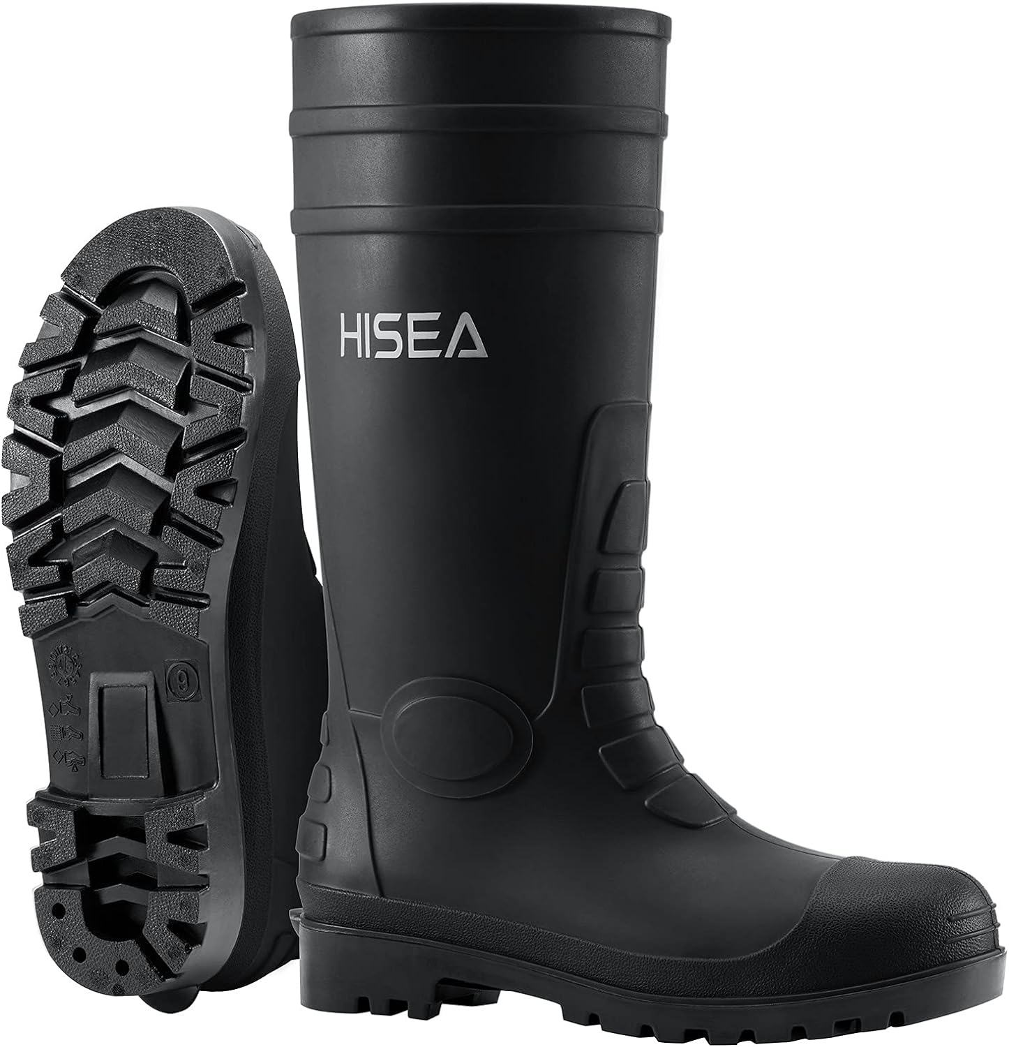 HISEA Men's Steel Toe Rain Boots, Special Rubber Boots for Waterproof Protection...