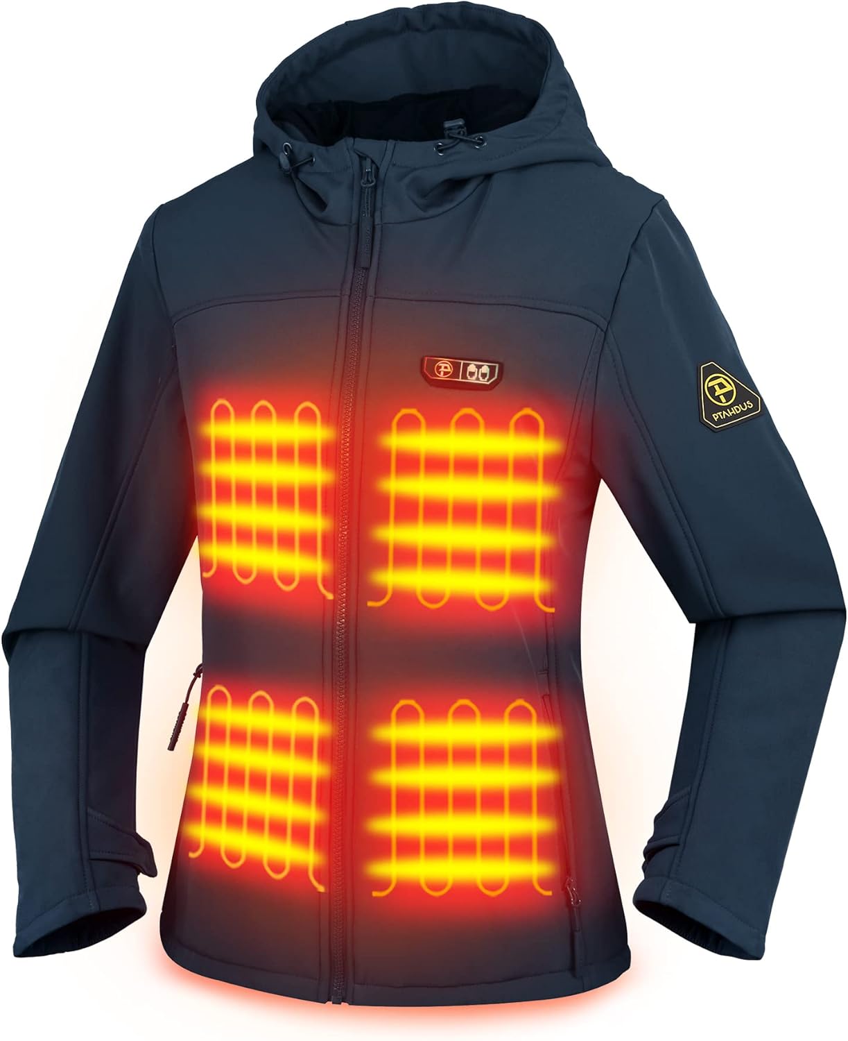 PTAHDUS Women’s Heated Jacket with Battery Pack 7.4V, with Hand Warmer Pocket Me...