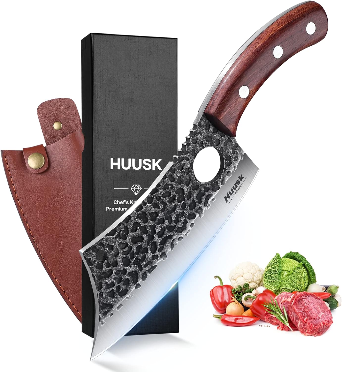 Huusk Japan Knives, Viking Knife with Sheath, Meat...