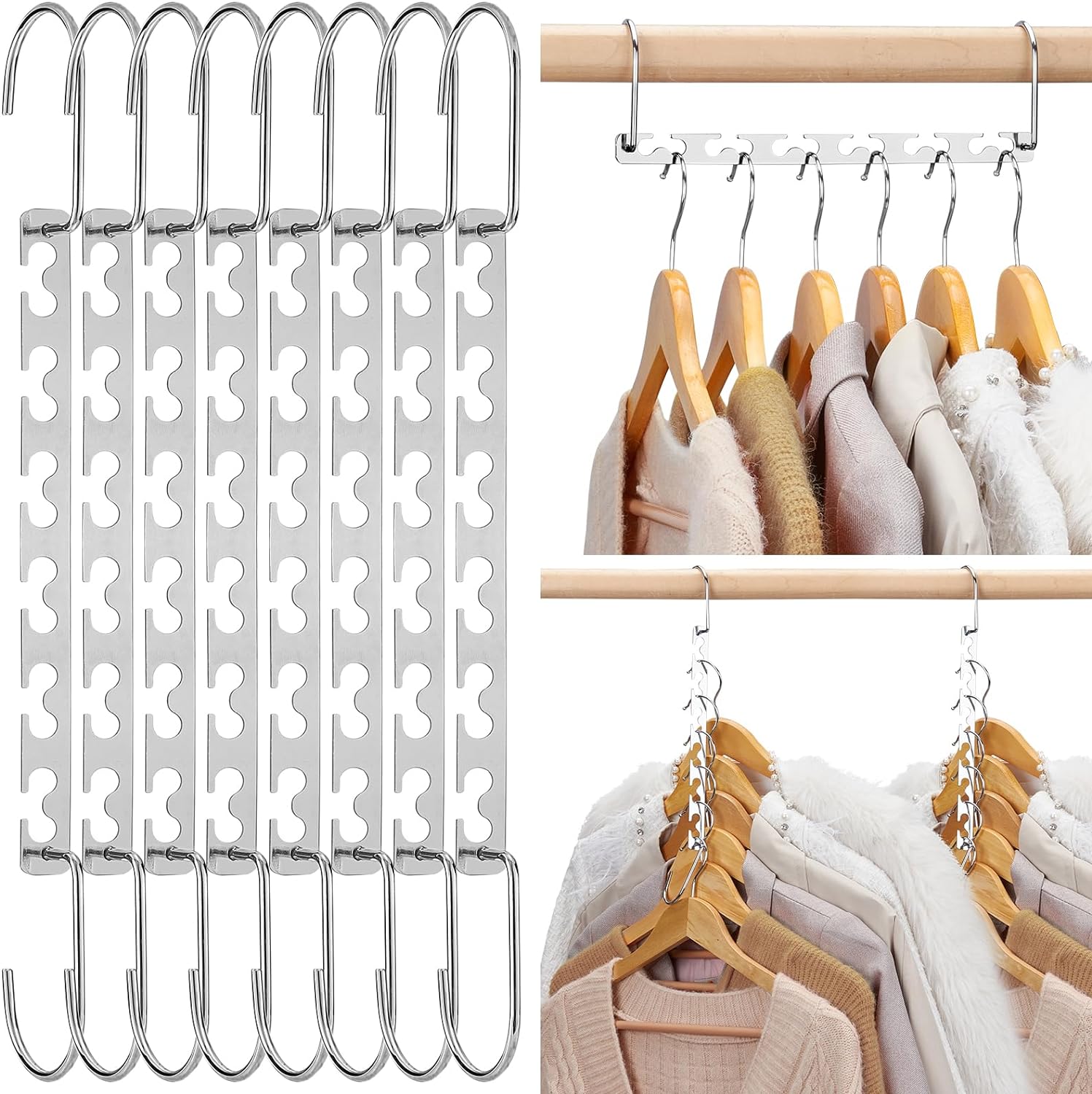 HOUSE DAY Space Saving Hangers for Clothes, Special Heavy Duty Hanger Organizer...