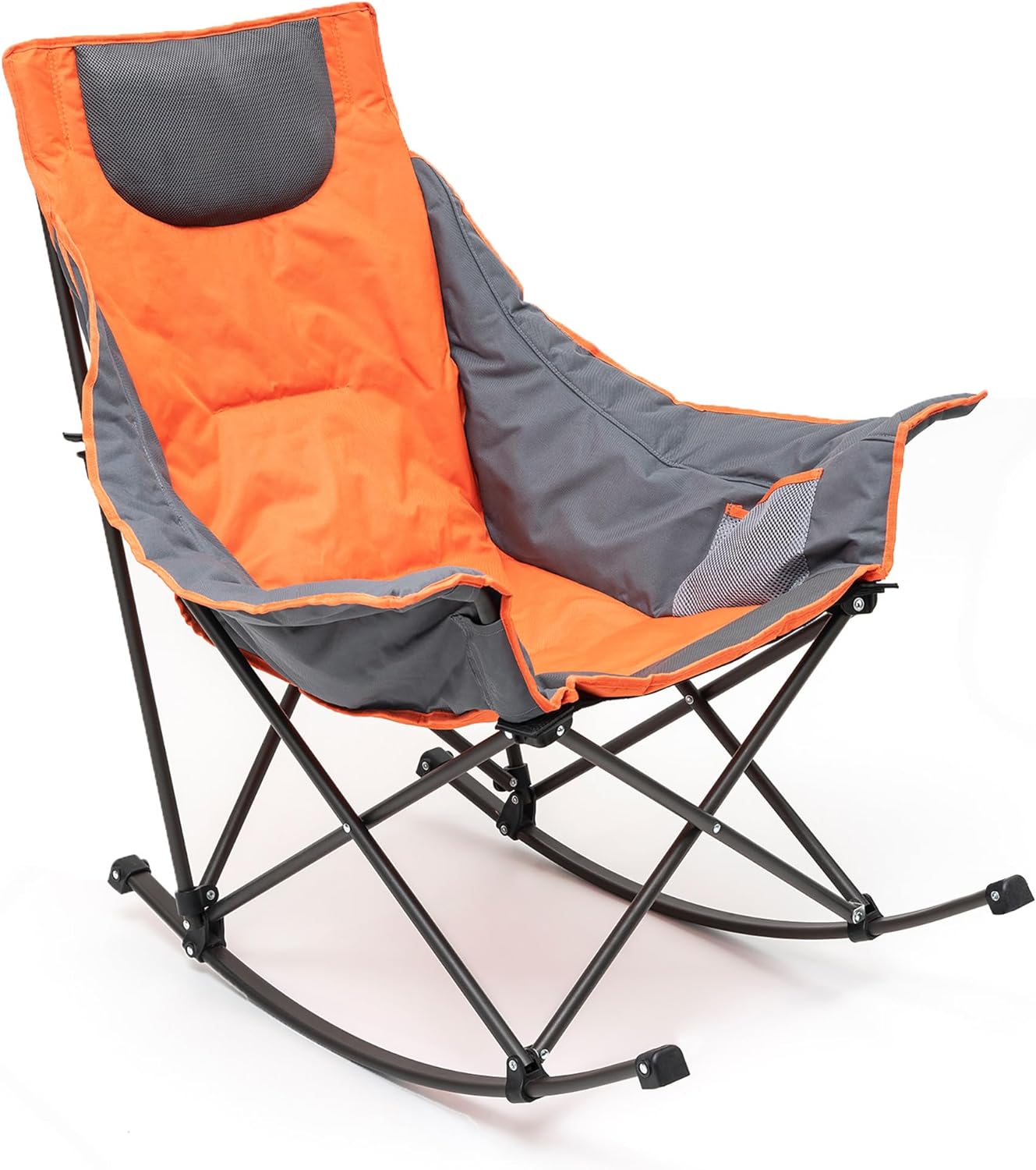 SUNNYFEEL Oversized Rocking Camping Chair, Fully Padded Patio Chair with Side Po...