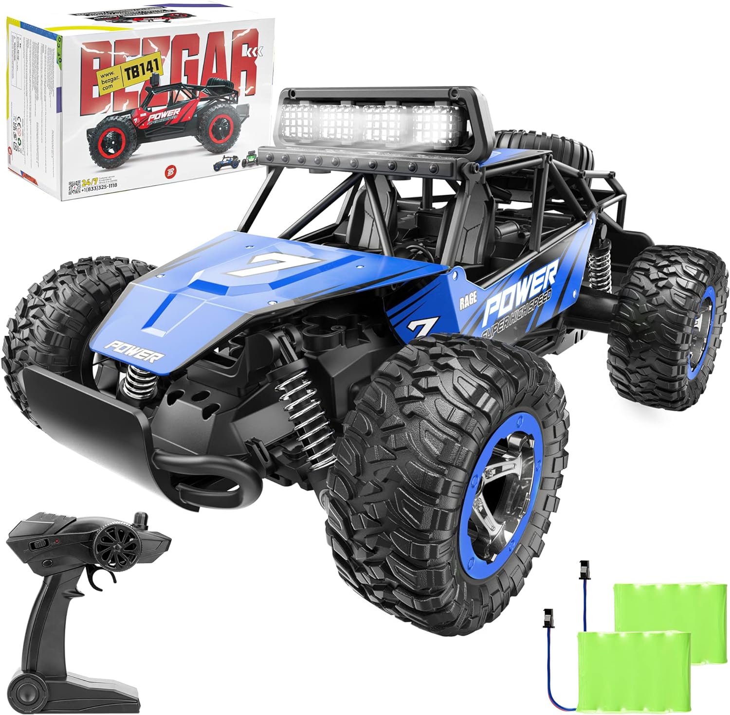 BEZGAR TB141 RC Cars-1:14 Scale Remote Control Car, 2WD High Speed 20 Km/h Elect...