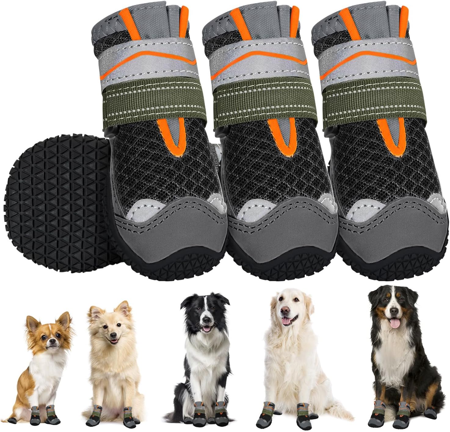 SlowTon Dog Shoes for Large Small Medium Dogs - Breathable Dog Boots for Summer...