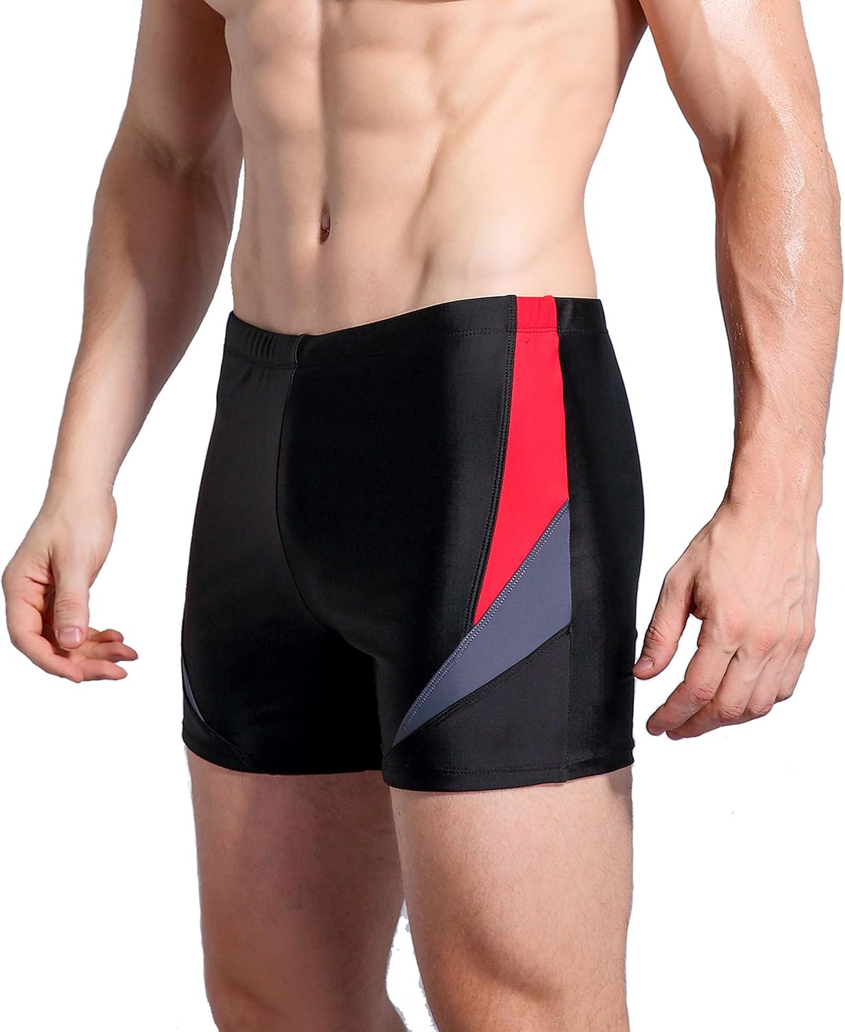 WHCREAT Mens Swimming Trunks Sports Swimwear Beach Board Shorts Chlorine Resista...