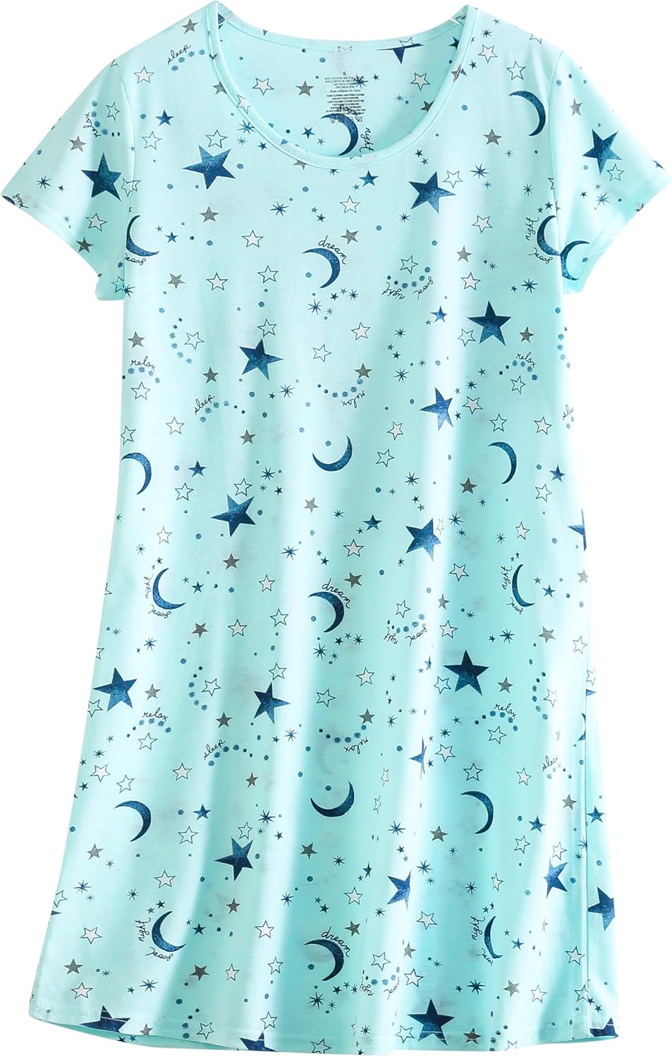 Inadays Women's Cotton Nightgown Sleepwear Short Sleeves Nightshirt Casual Print...