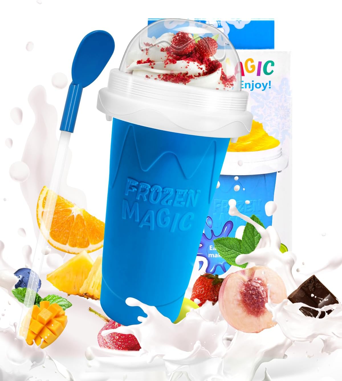 Slushy Maker Cup, DIY Magic Slushy Maker Squeeze Cup, Portable Smoothie Squeeze...
