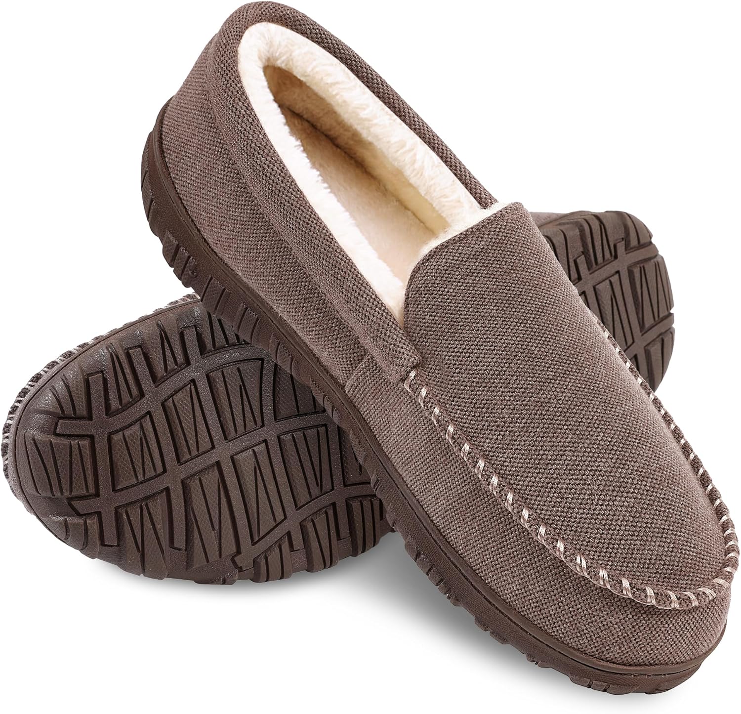 shoeslocker Men Slippers Indoor Outdoor Anti-Slip Slippers for Men Warm Plush 14...
