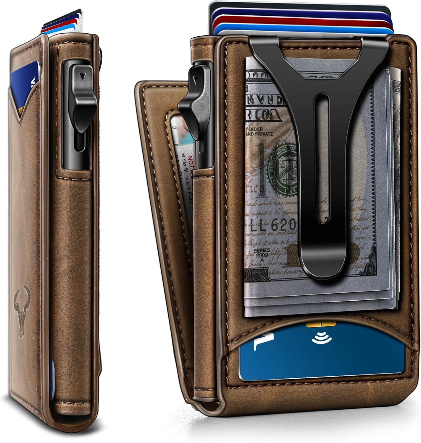 BULLIANT Men Wallet,Money Clip Wallet Slim For Gift Men 9Cards-Metal Credit Card...