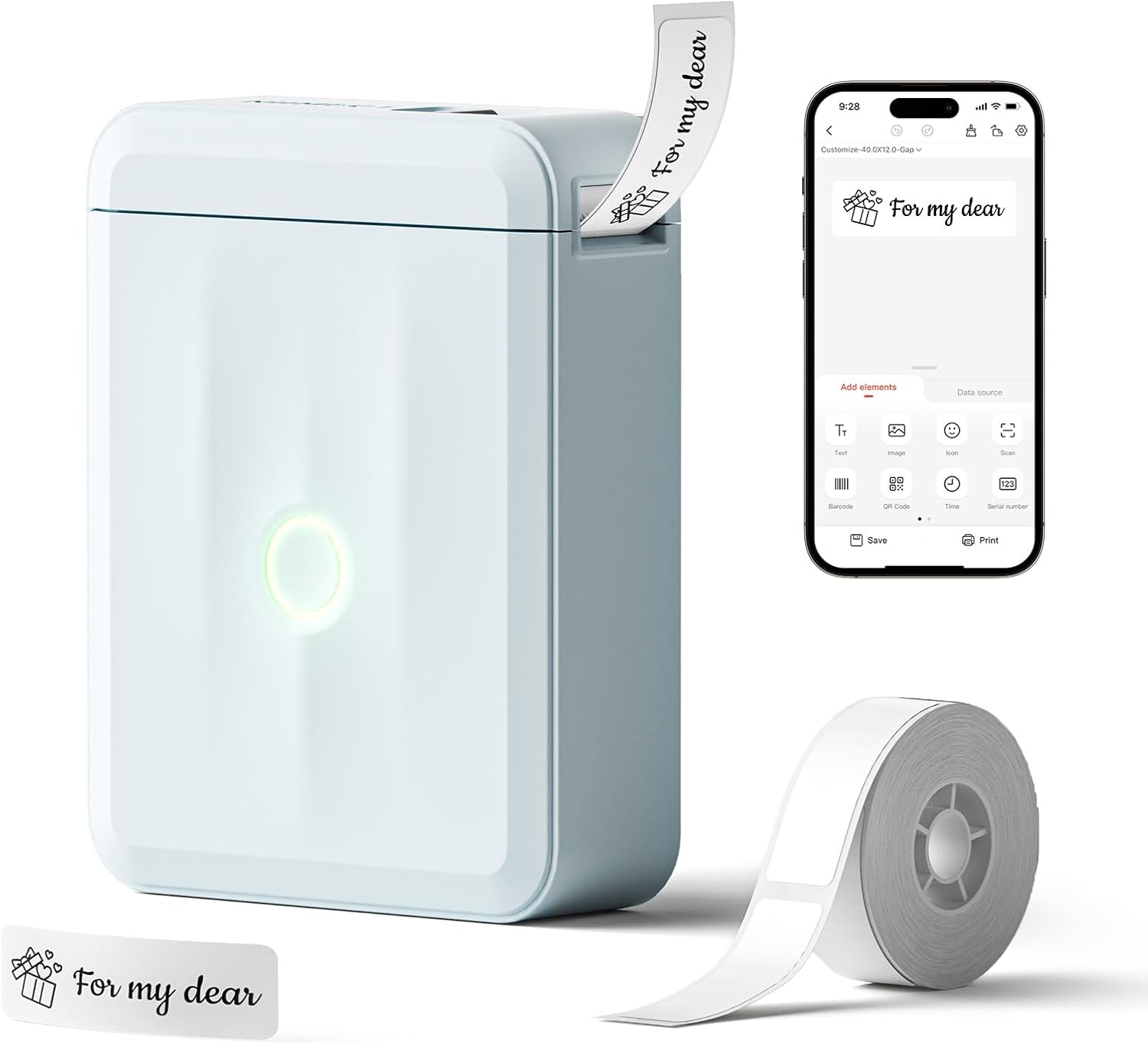 NIIMBOT D110 New Version Label Maker Machine with Tape, Portable Bluetooth Stick...