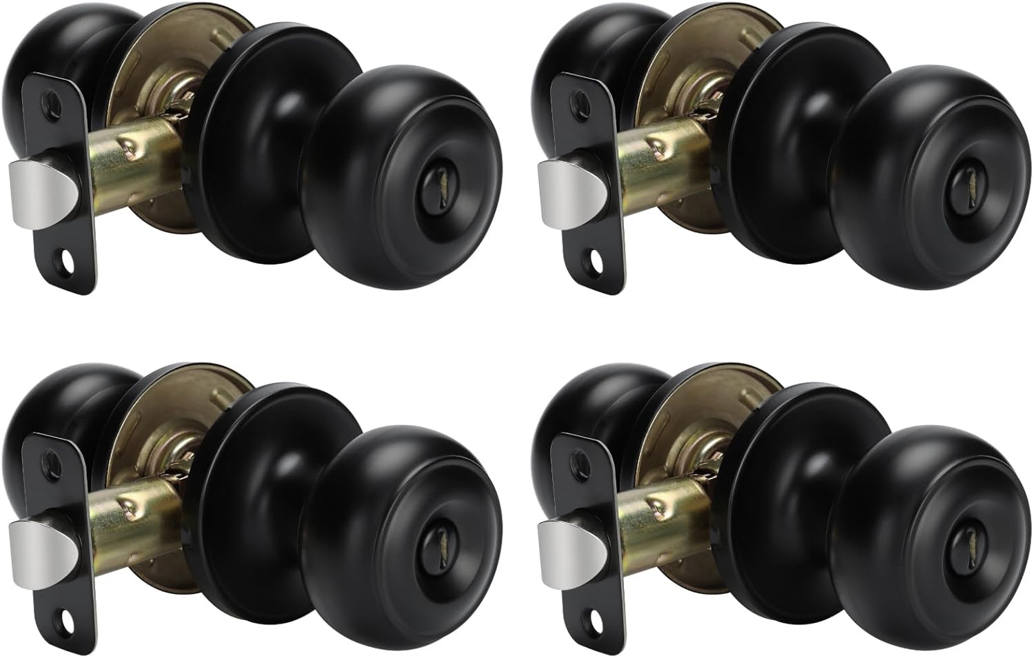 goldenwarm Black Interior Door Knobs, Special Matte Black Keyless Privacy Door K...