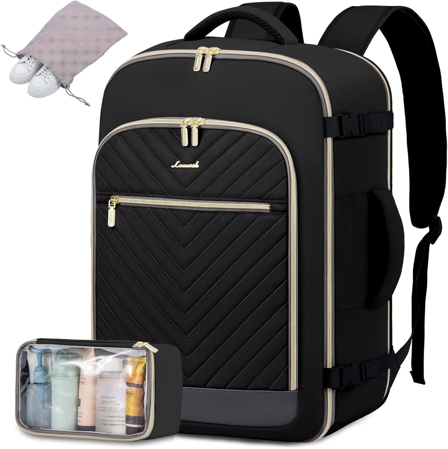 LOVEVOOK Travel Backpack For Women,40L Carry On Backpack Flight Approved,TSA Per...