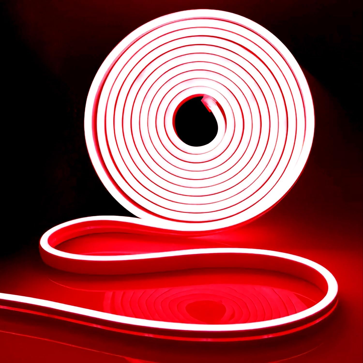 iNextStation Neon LED Strip Light 5M, DC 12V Red LED Lights Strip Flexible Water...