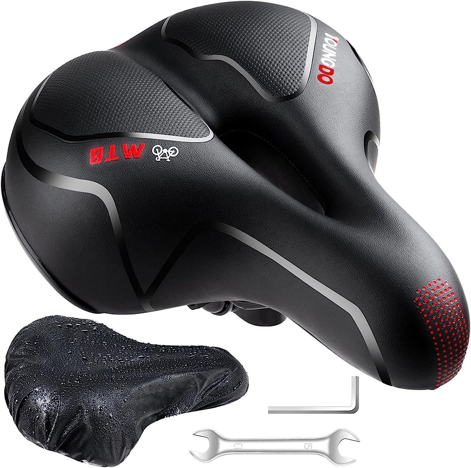 Bike Seat, YOUNGDO Bicycle Saddle Comfortable Soft Gel Foam Padded Leather Bicyc...