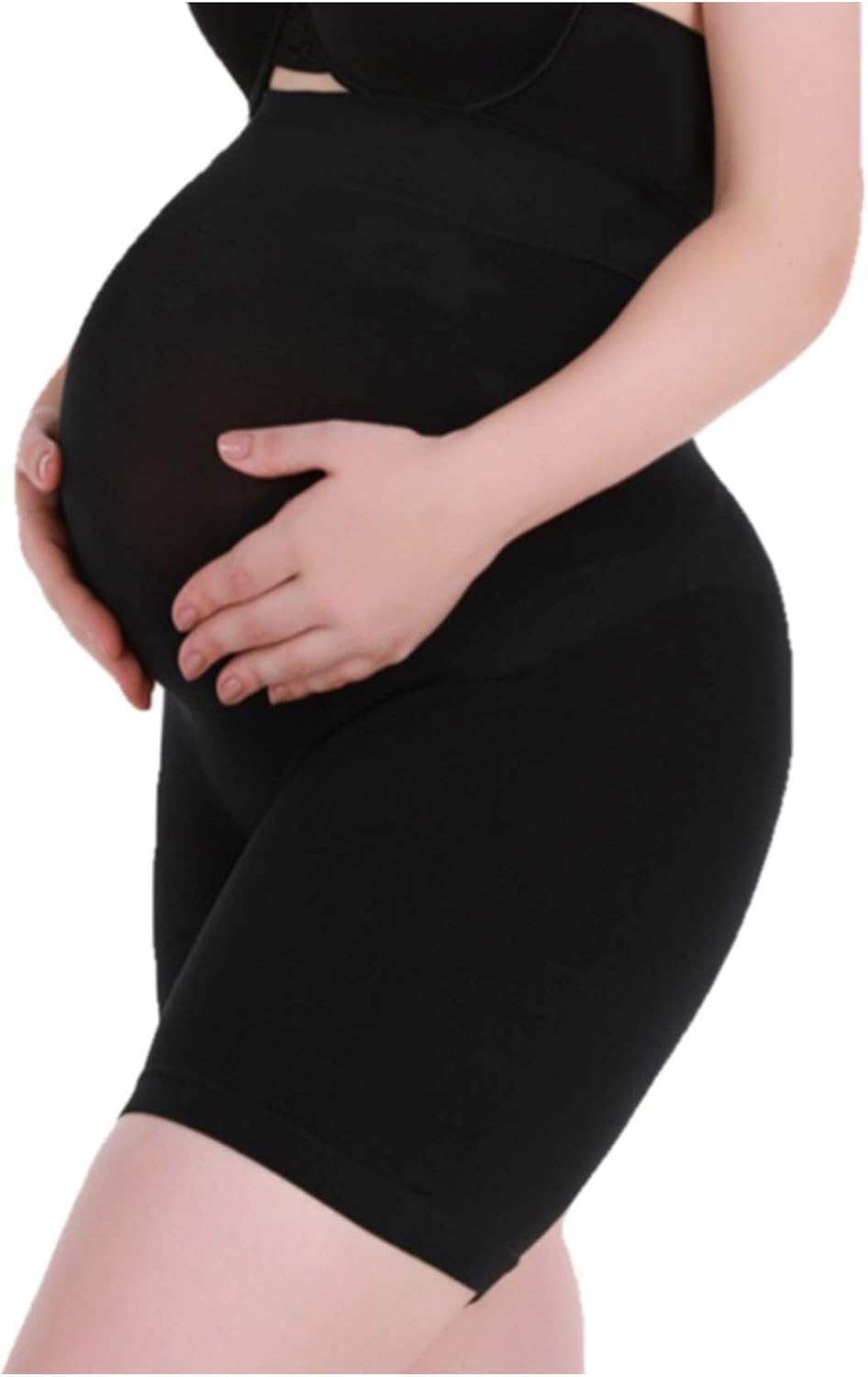 Seamless Maternity Shapewear, Prevent Thigh Chaffing, Belly Support, S-5XL Black...