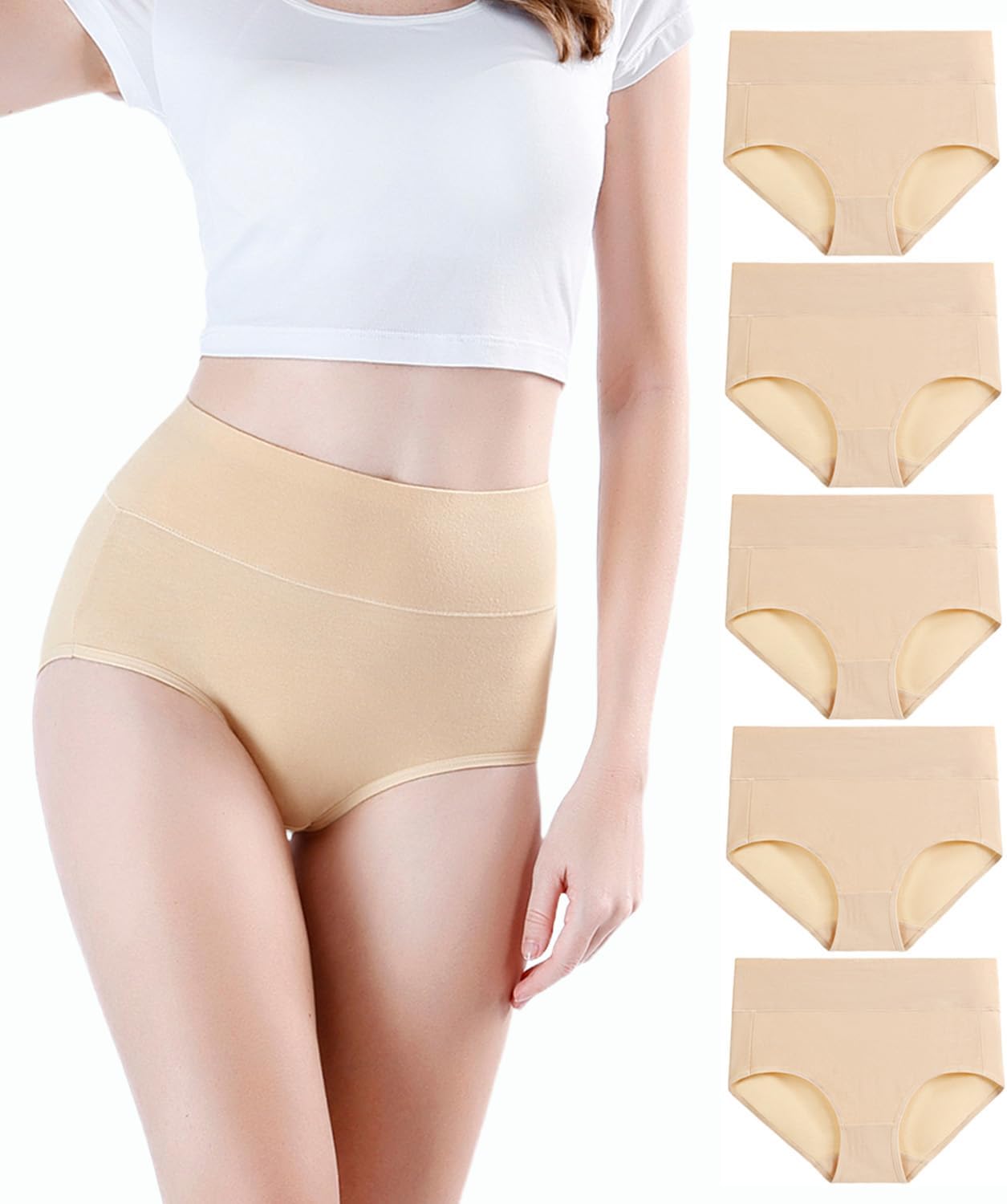 wirarpa Ladies Knickers Full Briefs High Waisted Cotton Underwear Panties for Wo...