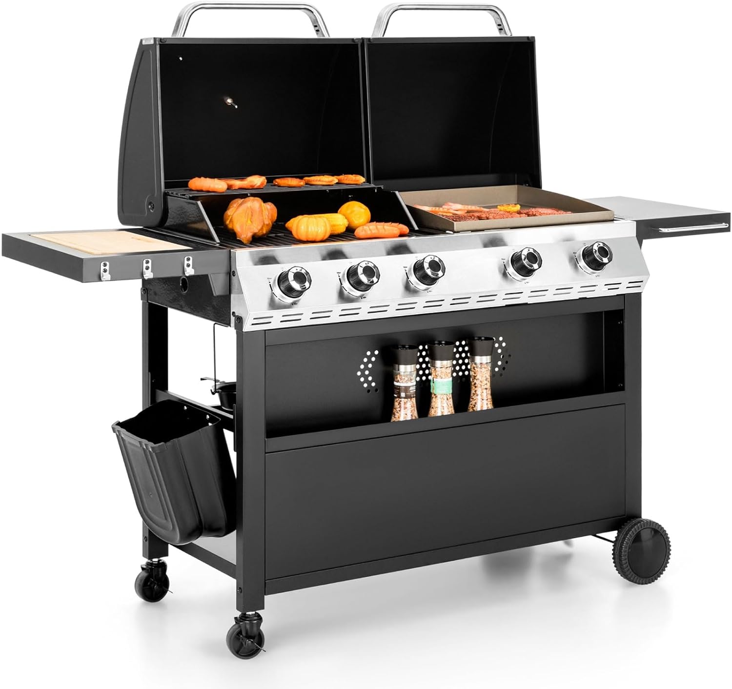 Sophia & William Propane Gas Grill and Griddle Combo with Porcelain-Enameled Cas...