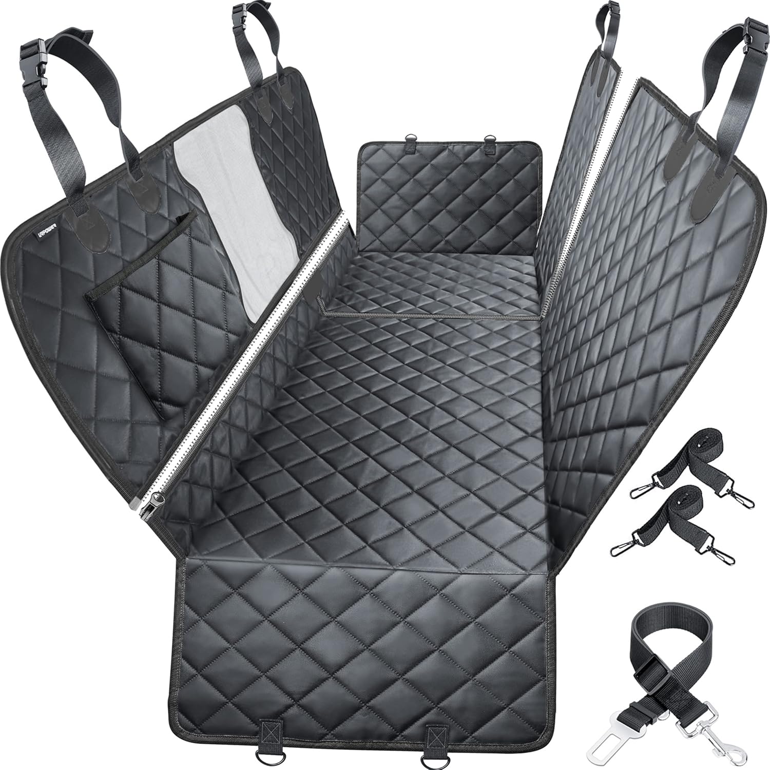 URPOWER 6 in 1 Dog Car Seat Cover, 60/40 Split Dog Seat Cover for Back Seat 100%...