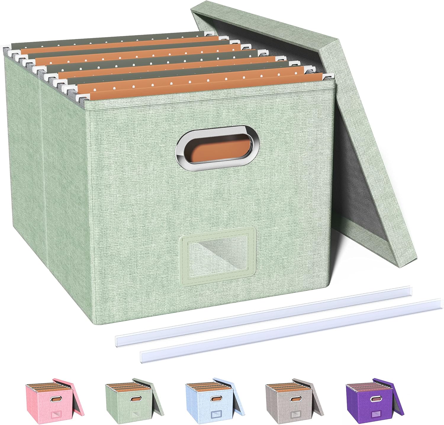 Oterri File Organizer Box,Filing Box with Lid,File Box for Letter/Legal File Fol...